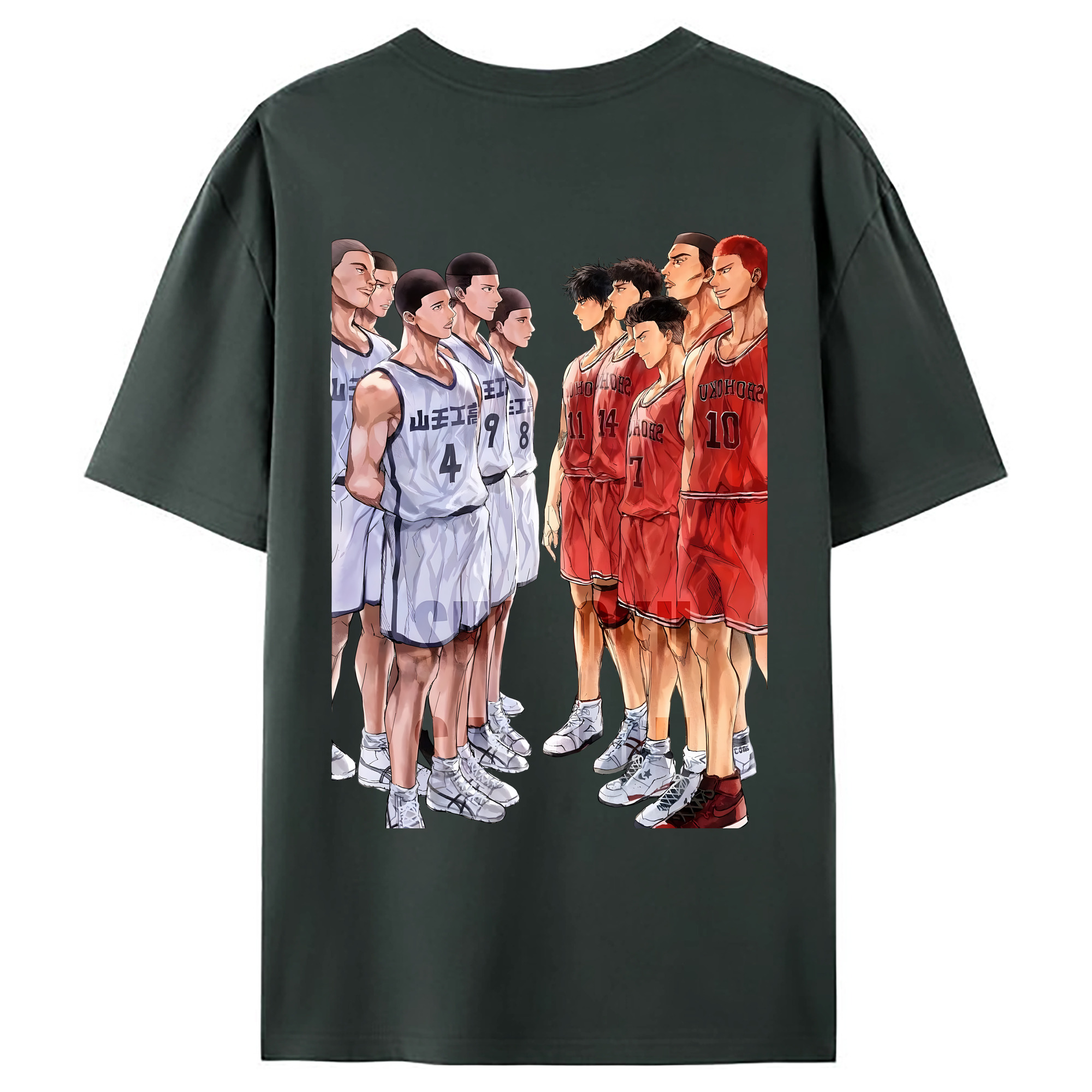 （画像用） SLAM DUNK／スラムダンク 綿100％ メンズ半袖Tシャツ（バックプリント） 通気性